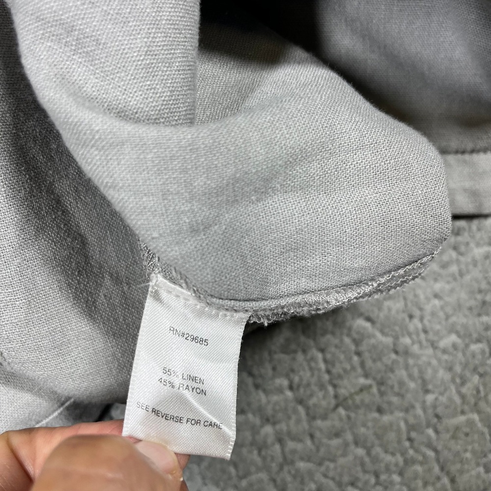 Pendleton Blazer Women PM Linen Blend Open Front Gray Coastal Minimalist - Picture 5 of 11